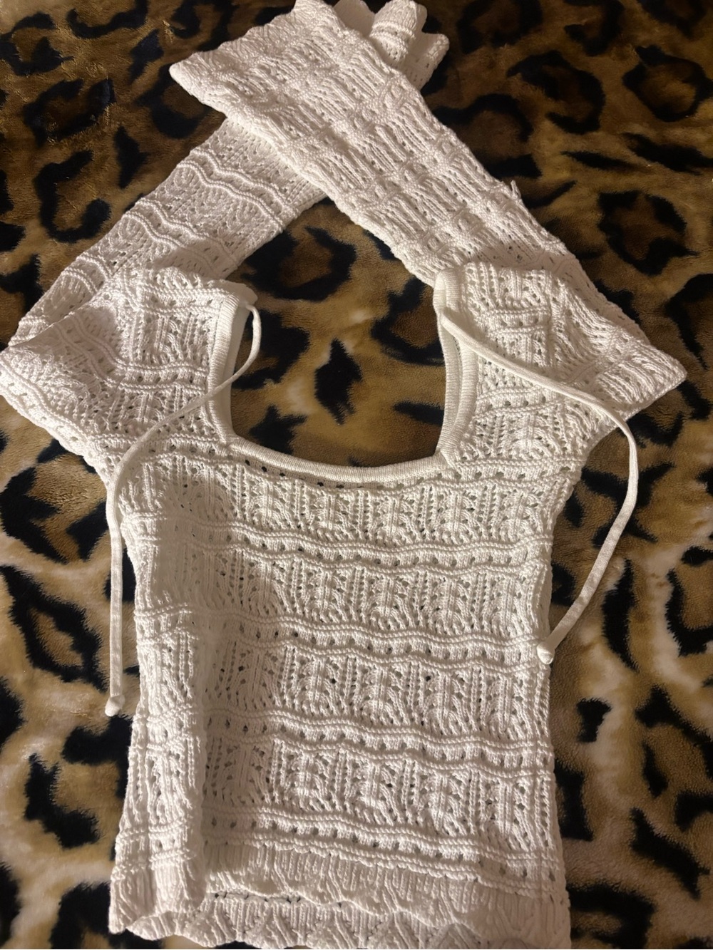 PacSun White Knit Square-Neck Camisole